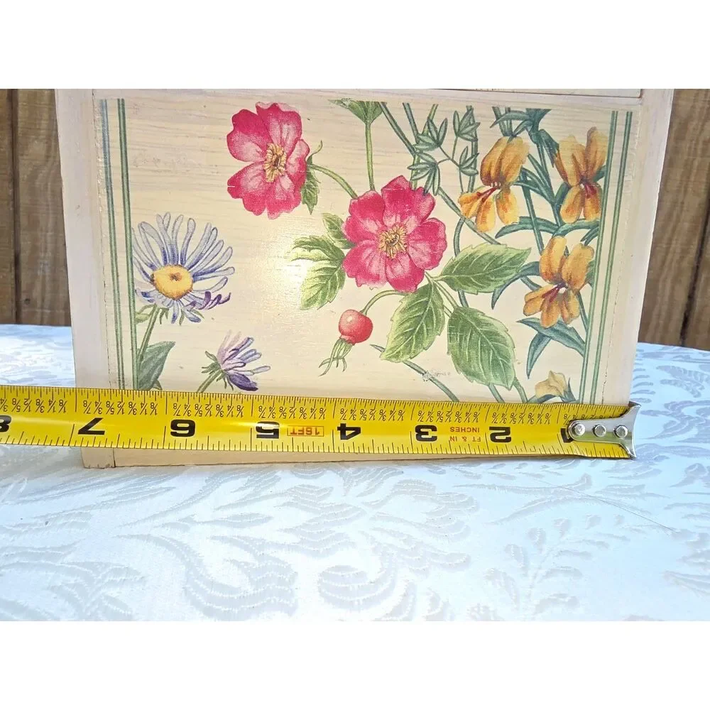 Vintage Kamenstein wood recipe box Floral Butterfly Cottage Decor Grandma Decor